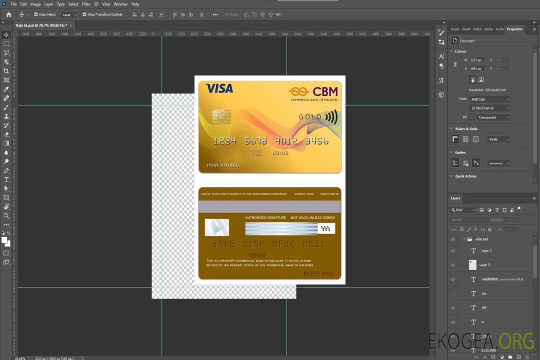 Carte Visa Gold de la Banque Commerciale des Maldives des Maldives template Carte Visa Gold de la Banque Commerciale des Maldives des Maldives template